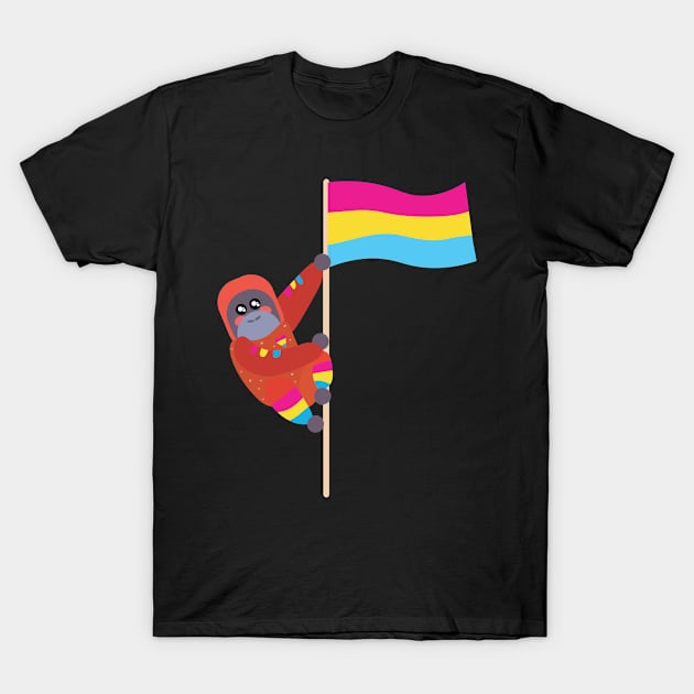 Pansexual Pride Cute Sparkly Orangutan T-Shirt by ttyaythings